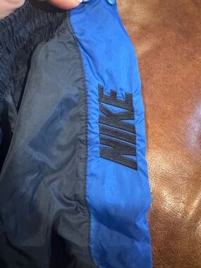 Nike Blue and Black Tearaway Pants Vintage